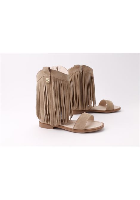 Sandali con frange FLORENS | F178216J VELOUR NUDO